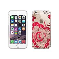 OTM Floral Prints Clear Phone Case, Red - iPhone 6