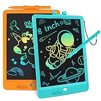 VTECHOLOGY2Pcs LCD Writing Tablet, Erasable Reusable Toddler Drawing Board Drawing Pads.8.5 InchToddler Drawing Board for Christmas Birthday Gift for Old Toddler Boys Girls (Blue & Orange)