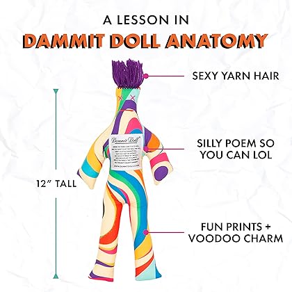 Dammit Doll - Classic Random Color, Stress Relief - Gag Gift - 1 Doll
