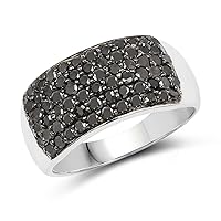 1.21 Carat Genuine Black Diamond .925 Sterling Silver Ring