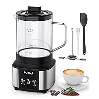 Detachable Milk Frother and Steamer, 21oz/600ml Electric Milk Steamer Hot Chocolate Maker, Smart Touch Control Milk Warmer with Hot/Cold Foam,Frother for Coffee black…