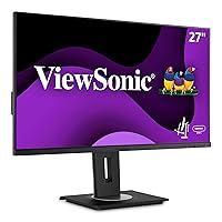 ViewSonic VG2755 27 Inch IPS 1080p Monitor with USB C 3.1, HDMI, DisplayPort, VGA and 40 Degree Tilt Ergonomics for Home and Office,Black