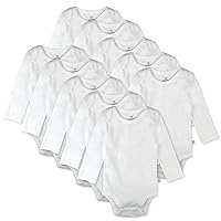 HonestBaby 10-Pack Long Sleeve Bodysuits One-piece 100% Organic Cotton for Infant Baby Boys, Girls, Unisex