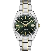 SEIKO Watch for Men - Essentials - with Sunray Finish, Date Calendar, LumiBrite Hands, Stainless Steel Case & Bracelet, and 100m Water Resistant