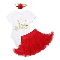 YiZYiF Baby Girls Outfits Newborn Infant Baby's First Christmas Tutu Dress Up