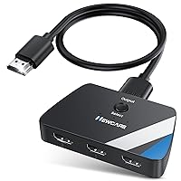 [Upgrade]NEWCARE HDMI Switch 3 in 1 Out, 4K@60Hz HDMI 2.0 Switch Splitter with 2.6FT HDMI Cable, 3-Port HDMI Switcher Selector, Supports 4K 30Hz 3D 1080P HDCP2.2 for PS5 Xbox DVD Player Fire Stick PC