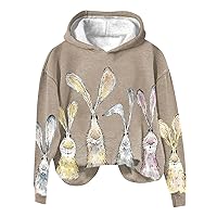 Womens Happy Easter Bunny Sweatshirt Casual Funny Rabbit Pattern Shirt Tops Oversized Long Sleeve Shirt Pullover