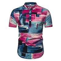 Slim Fit Dress Shirts for Men Graphic Print Round Neck Sleeveless Tops Hip Hop Vacation Workout Tops for Men