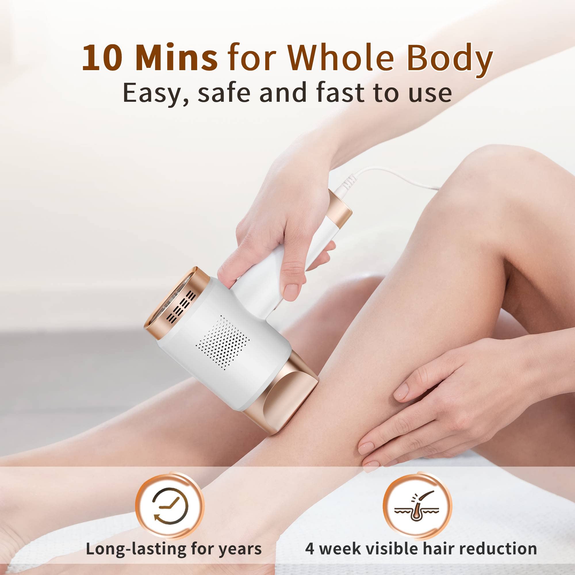 Aopvui Laser Hair Removal for Women and Men, IPL Permanent Hair Removal 999900 Flashes Hair Remover Device for Whole Body Use