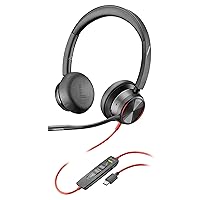 Poly Blackwire 8225 Premium Wired Headset (Plantronics) – Active Noise Canceling – Hi-fi Stereo - Connect to PC/Mac - Works w/Teams, Zoom - Amazon Exclusive