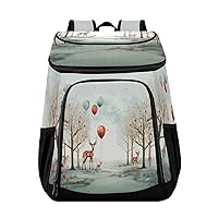 Deer Forest Cooler Backpack Insulated Waterproof Leak Proof Beach Cooler Bag Lightweight Lunch Picnic Camping Backpack Cooler for Men and Women
