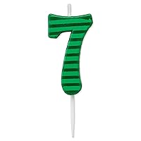 Papyrus Number 7 Birthday Candle, Green Stripes (1-Count)