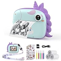 Kids Camera Instant Print, Selfie Digital Camera for Kids with Print Paper & 32G Card, 2.5K Video & Instant Print Camera with Color Pens for DIY, Fun Gift for Girls Boys 3-12 Years Old (Green)