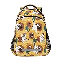 Bunny in Sunflowers Backpacks Travel Laptop Daypack School Book Bag for Men Women Teens Kids