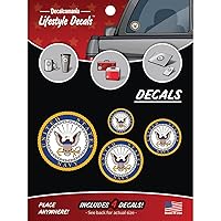 Officially Licensed U.S. Navy Decals - 4 Piece US Military Stickers for Truck or Car Windows, Phones, Tablets & Laptops – Large Military Decals 1.75 to 4 Inches – Car Decals Military Collection