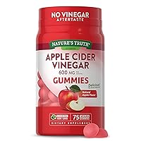 Apple Cider Vinegar Gummies | 600 mg | 75 Gummies | Natural Apple Flavor | Vegan, Non-GMO, Gluten Free Supplement | by Nature's Truth