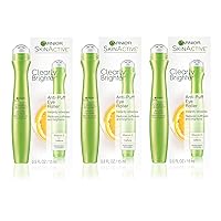 Garnier Clearly Brighter Anti-Puff Eye Roller, 0.5 Fl Oz (15mL), 3 Count (Packaging May Vary)