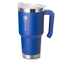 30 oz Tumbler with Handle-Travel Coffee Mug with Spill Proof Lid, Double Wall Vacuum Insulated Tumbler Cups for Women and Men（Navy）