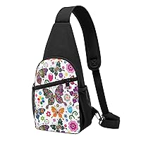 BREAUX Colored Flower Casual Crossbody Chest Bag, Lightweight Shoulder Backpack, Women'S, Men'S Hiking Outdoor Backpacks