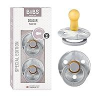 BIBS Tie-Dye Baby Pacifier | BPA-Free Natural Rubber Baby Pacifier | Made in Denmark | Cloud/Ivory 2-Pack (6-18 Months)