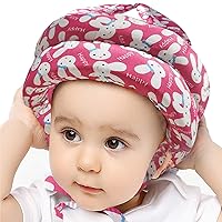 IULONEE Baby Infant Toddler Helmet No Bump Safety Head Cushion Bumper Bonnet Adjustable Protective Cap Child Safety Headguard Hat for Running Walking Crawling Safety Helmet for Kid (Pink Rabbit)