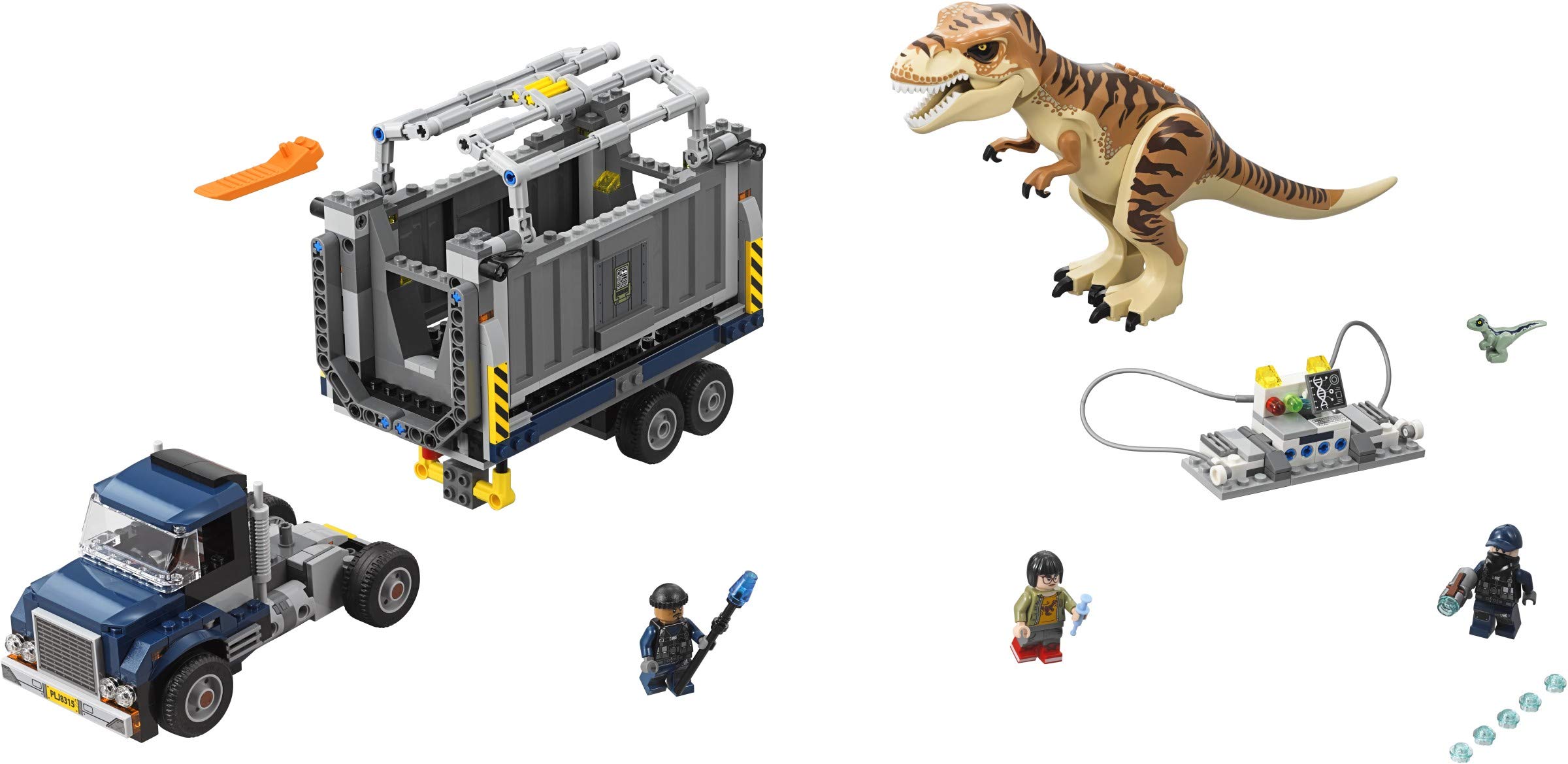 Jurassic World T Rex Transport LEGO Dinosaur Truck Container Lab Unit Mobile 