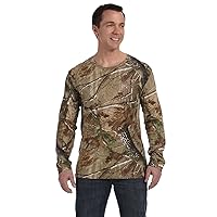 Mens 100% Ringspun Cotton Licensed Realtree® Camouflage Crew Neck Long Sleeve Tee (3981)