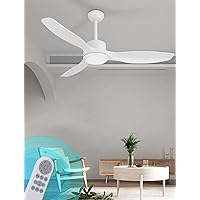 White Ceiling Fan with Light, 52