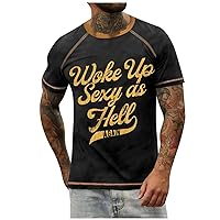 Men's Casual Button-Down Shirts Funny Printed Graphic Tees Oversized Short Sleeve T Shirts 2024 Trendy Summer Tops