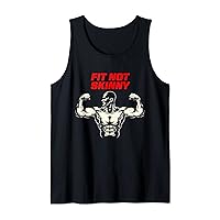 Fit Not Skinny Workout Sayings Gym Quotes Fitness Tank Top