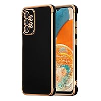 RALEAVO for Samsung Galaxy A23 4G/5G Case Luxury Plating Edge Case Cover Slim Lightweight Glossy Bling Phone Case Soft TPU Shockproof Bumper Case Electroplated Case,Black