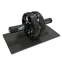 VIP Rota Ab Roller Wheel For Strength Training Equipment Abs Sit Up Exercise Wheel For Home Gym With Extra Thick Knee Pad Mat - Ab Trainer With Dual Glide Wheels For Stomach Muscle Training
