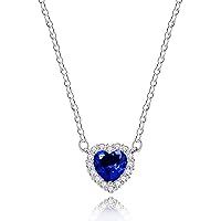 Uloveido Platinum Plated Titanic Ocean Blue Heart Pendant Crystal Choker Necklace for Women Girls Mother's Day Jewelry Gifts Y893