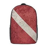 Vintage Style Scuba Flag 17 Inches Unisex Laptop Backpack Lightweight Shoulder Bag Travel Daypack