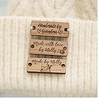 Small Square Wood Tags, Wooden Buttons,Personalized,Custom Wood,Wood Name Tag,Gift Tags,Laser Engraved,DIY WOOD CRAFT (Teak color,10 * 40mm)