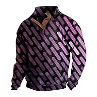 Men's Henley Pullover Sweatshirts Fashion Novelty Graphic Long Sleeve Shirts Casual Loose Fit Button Up Pullovers