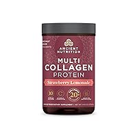 Collagen Powder Protein, Multi Collagen Protein Powder, Strawberry Lemonade, 24 Servings, w/Vitamin C, Hydrolyzed Collagen Peptides for Skin, Nails, Gut Health and Joints, 9.65oz