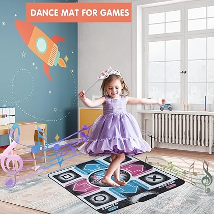 YNGCHNG Dance Mat,Dance Mat for Kids Ages 4-8 & 8-12, with High-Sense Gaming Experience Dance Dance Revolution Mat,Birthday Gifts, Dance Recital Gifts for Girls