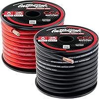 8 AWG Gauge Power or Ground Wire Cable 25ft Red, 25ft Black (50 Feet Total), CCA
