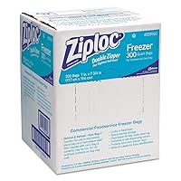 Ziploc 696187 Double Zipper Freezer Bags, 1Qt, 2.7Mil, 7 X 7 3/4, Clear W/Label, 300/Carton