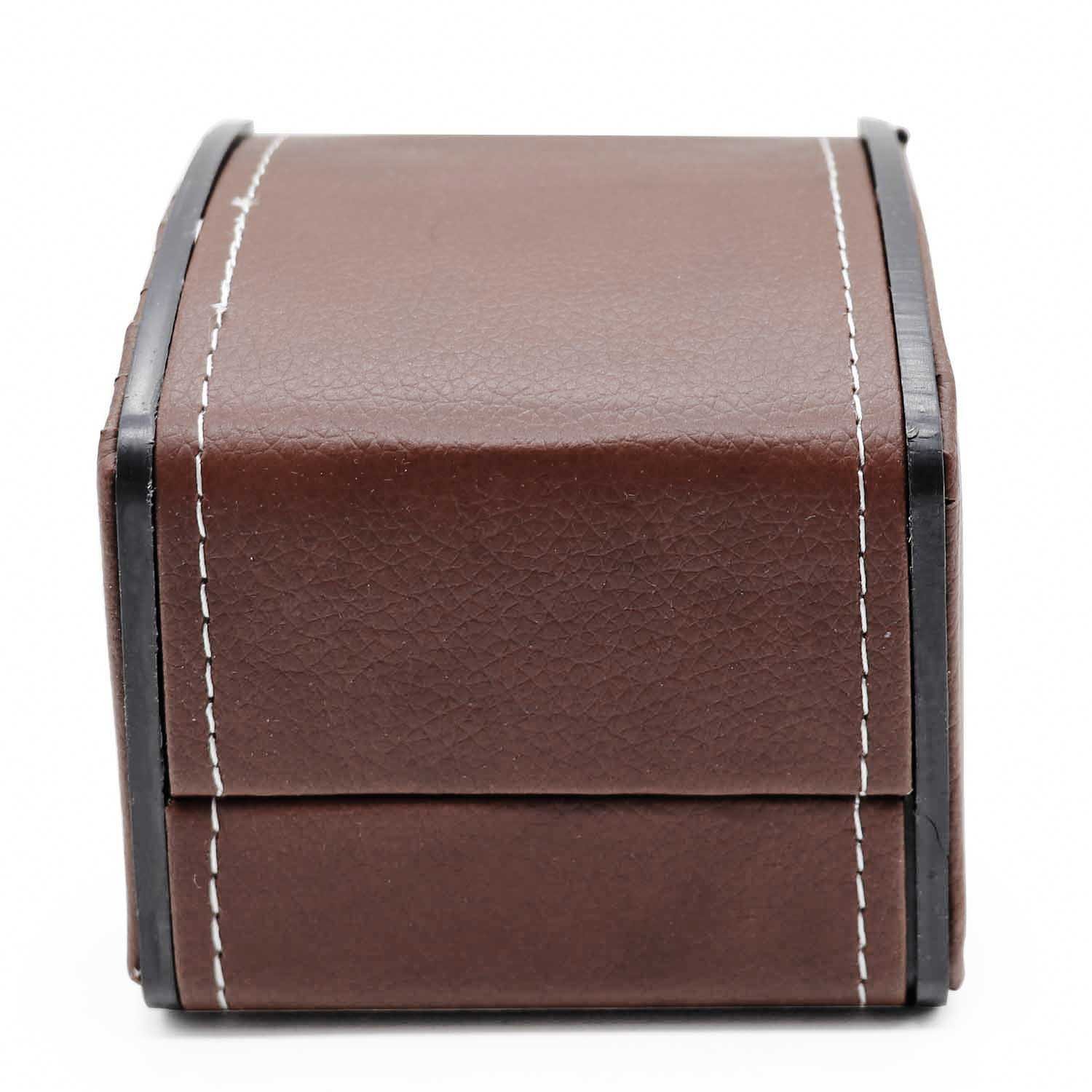 AVESON Watch Box Holder Organizer, PU Leather Travel Jewelry Bracelet Storage Gift Case Single Grid, Coffee