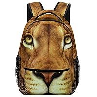 African Lion Fashion Print Travel Backpack Hiking Rucksack with Little Whistle Casual Daypack for Unisex