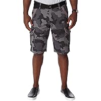 RAW X Mens Belted Cargo Shorts, Relaxed Fit Casual Knee Length Cargo Shorts for Men