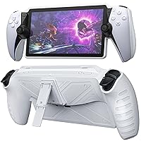 Protective Case Cover for Playstation Portal Remote Player-Klipdasse Soft TPU Case Cover with Stand for Ps Portal Accessories Skin-White