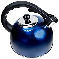 BESTOYARD Whistling Tea Kettle, Stove Top Teapot with Ergonomic Handle 3l Stainless Steel Water Boiling Camping Coffee Kettle Milk Warmer for Stovetop Blue