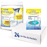 Clear DysphagiAide Level 1 Combo Pack – an 8.89 Ounce Jar and 24 Slightly Thick Convenience Packets – Liquid and Food Thickener