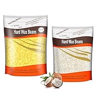 1.3lb Hard Wax Beads for Hair Removal, Yovanpur Pearl Wax Beads for Brazilian Waxing, Waxing Beans for Sensitive Skin, 21oz Face Eyebrow Back Legs At Home with 20pcs Wax Sticks(Honey & Coconut)