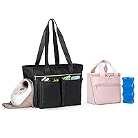 Fasrom Breast Pump Tote Bag Bundle with Bottle Bag with Ice Pack Fits 6 Tall Baby Bottle Up to 9 Ounce