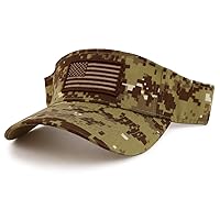 Trendy Apparel Shop USA American Flag Embroidered Polyester Summer Visor Hat