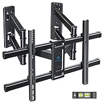 PERLESMITH Corner TV Wall Mount for 37-70 Inch LED, LCD 4K Flat Curved Screen TVs up to 99 lbs, Corner TV Mount Bracket with Dual Articulating Arms, Swivel, Tilt, Extension, Max VESA 600x400mm, PSCLF1